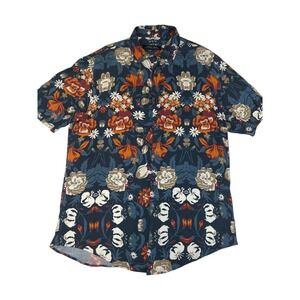 Zara Man Floral‎ Print Short Sleeve Button Up Shirt - Men's - Casual Large